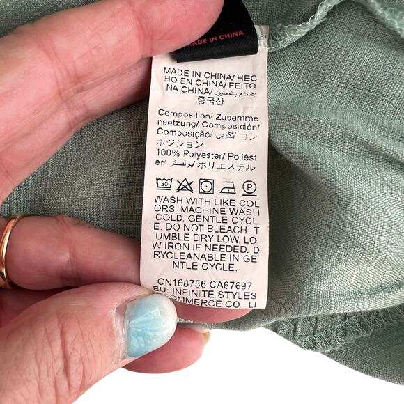 Spaghetti Strap Babydoll Cami Top Womens L Sage Green Spring Peplum Fairycore - Picture 12 of 16